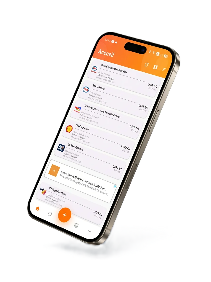 Aperçu de l’application mobile Fuelbay